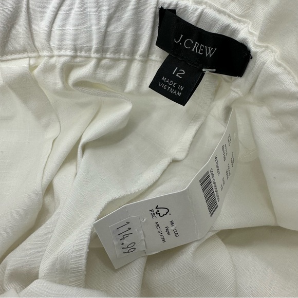 J. Crew White Paperbag Pants Size 12 New with Flaws - Picture 9 of 12